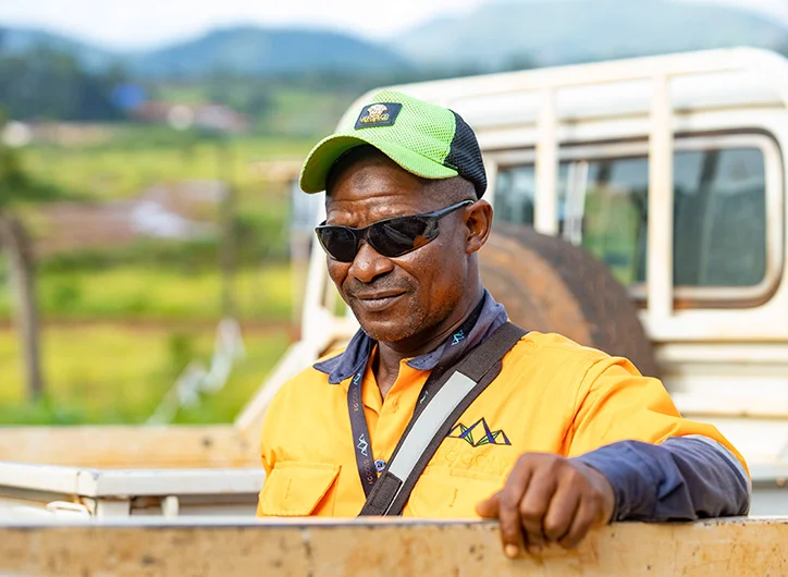 Worker with safety gear