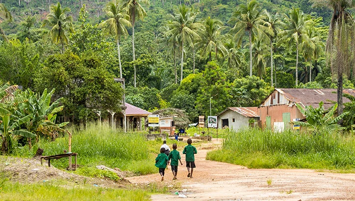 Local community members walking